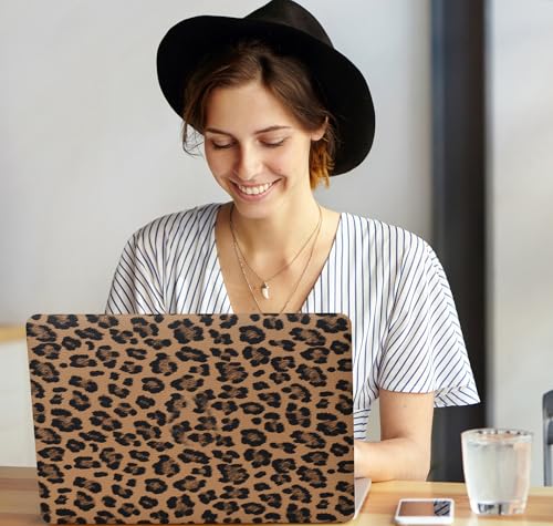 Compatible with MacBook Air 13 inch Case (2010-2017 Release). Models: A1466 / A1369,Leather Leopard Print for Mac Air 13 Older Version,Cheetah Case with Keyboard Cover,Leopard Brown - color: Leopard Brown, size: 2010-2017 Macbook Air 13 inch