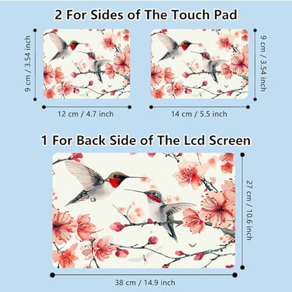 Universal Laptop Skin Sticker with 2 Wrist Pad Skins, Waterproof Scratch Resistant Vinyl Laptop Cover Decal, Cut to Fit for 11–15.6 Inch MacBook HP Dell Lenovo, Hummingbirds - color: Hummingbirds