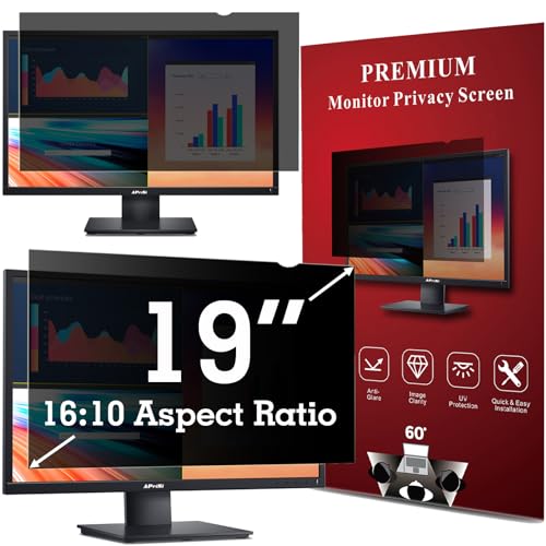 19 Inch Privacy Screen Filter for 16:10 Widescreen Monitor | Privacy Shield | Anti-Glare | Anti-Blue light Protector | Eye Protection | Computer Security Private Filter - size: 19" Privacy Screen (16:10)