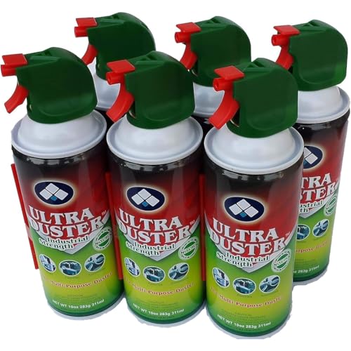 Ultra Duster Compressed Air Cleaner for Electronics, 10 oz., 6-Pack | Removes dust from keyboards, laptops, and office equipment. Bulk pack of 6 cans. - style: 6 Pack