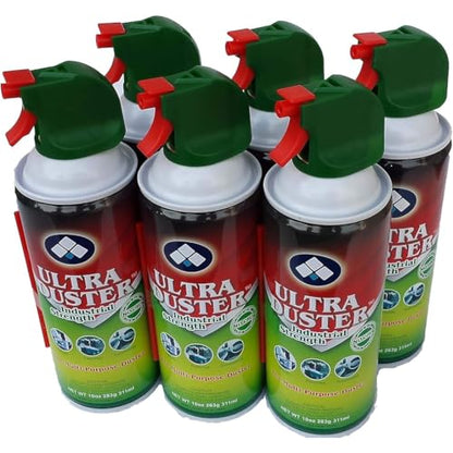 Ultra Duster Compressed Air Cleaner for Electronics, 10 oz., 6-Pack | Removes dust from keyboards, laptops, and office equipment. Bulk pack of 6 cans. - style: 6 Pack