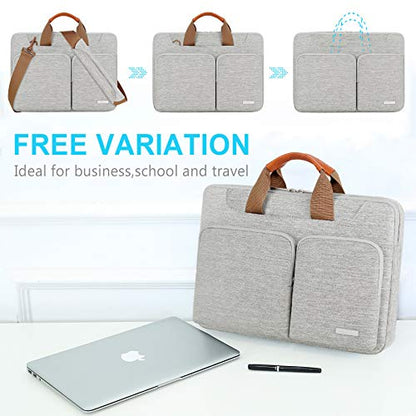 Lacdo 17 17.3 Inch Laptop Bag Women Men Sleeve Case for Dell/HP Envy/ASUS/Acer/Lenovo/LG/Razer Blade Pro 17/MacBook Pro 17, Computer Shoulder Messenger Bag Business Briefcase with Shoulder Strap, Gray - color: Gray, size: 17-17.3 Inches
