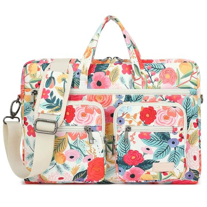 DACHEE Laptop Shoulder Bag for 15 Inch/15.6 Inch Macbook Pro - color: Garden Rose