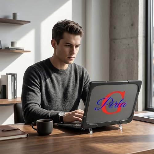 Batianda FlexStand Custom Name Case for 13.8 inch Microsoft Surface Laptop | Fits 7th/8th Edition 2024 2026 Release, Personalized Text Design, Ergonomic Foldable Stand, TPU Bumper, Matte Hard Shell - color: Customizable font
