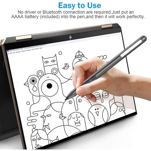 Stylus Pen for HP Omnibook X Flip Envy/Pavilion/Spectre x360 300Day Battery - color: Grey