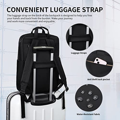 GOLF SUPAGS Travel Laptop Backpack for Women Anti Theft Slim Durable College Bookbag Business Computer Bag Fit 15.6Inch Notebook (Black, 15.6Inch) - color: Black, size: 15.6 Inch