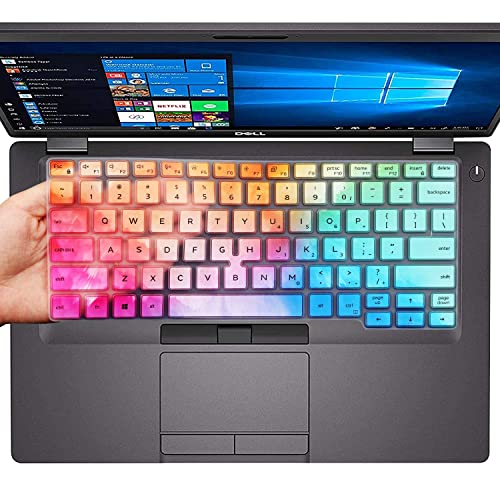 Keyboard Cover for Dell Latitude 5400 5401 5411 7400 14 Inch with Pointing Laptop, Dell Latitude 14 US Layout Keyboard Protective Cover Skin-Colorful - color: Colorful