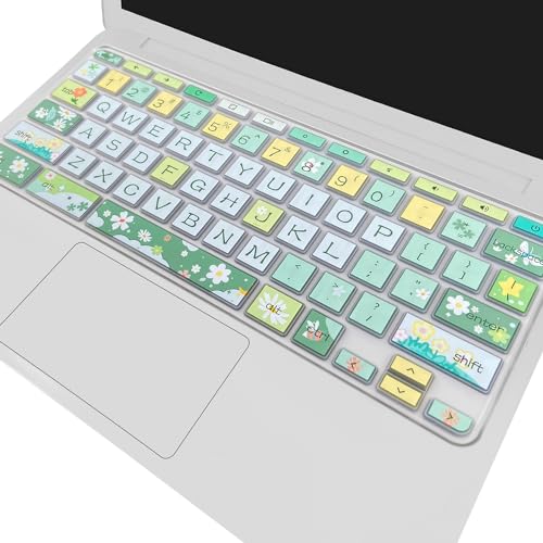 Silicone Keyboard Cover for HP Chromebook 11 x360, Chromebook 11 G2/G3/G4/G5/G6 EE/G7 EE, HP Chromebook 14-ca 14-ak 14-X Series, HP Chromebook 14 G2 G3 G4, Spring Flowers - color: Spring Flowers