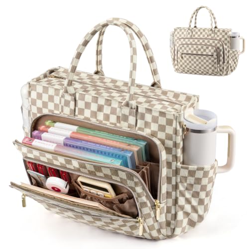 LOVEVOOK Work Tote Bags for Women,Laptop Teacher Bag With File Organizer | Large Cup Holder,Teacher Tote Bag,Nurse Bags,Multi-Pockets Professional Briefcase Business Purses Handbag - color: Checkered Corduroy Fabric, size: 15.6 inch
