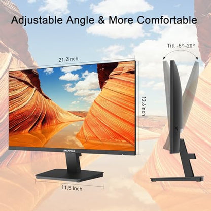 SANSUI Monitor 24 Inch 100Hz PC Monitor, HDMI VGA Ports VESA Mount, FHD Computer Monitor Ultra-Slim Ergonomic Tilt Eye Care for Home Office (ES-24F2, HDMI Cable Included) - size: 24 Inch