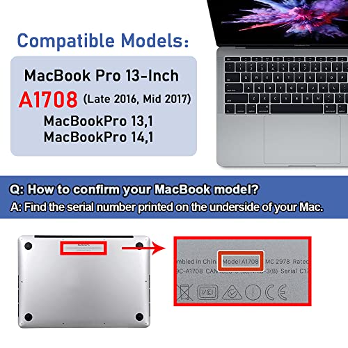 A1708 Battery Replacement, A1713 Battery for MacBook Pro 13 Inch A1708 [Late 2016, Mid 2017] EMC 2978 3164 MPXQ2LL MLL42LL MLUQ2LL MPXR2LL MPXU2LL MPXT2LL MacBookPro13,1 14,1 11.4V 54.5Wh 4781mAh - size: 11.4*3.5*0.15inch A1713