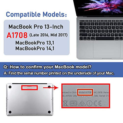 A1708 Battery Replacement, A1713 Battery for MacBook Pro 13 Inch A1708 [Late 2016, Mid 2017] EMC 2978 3164 MPXQ2LL MLL42LL MLUQ2LL MPXR2LL MPXU2LL MPXT2LL MacBookPro13,1 14,1 11.4V 54.5Wh 4781mAh - size: 11.4*3.5*0.15inch A1713