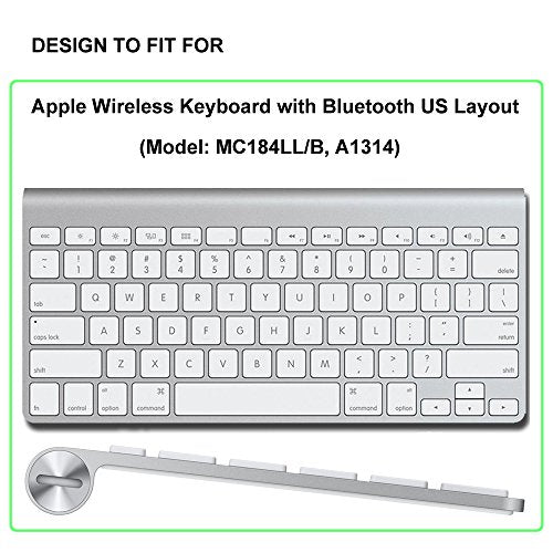 ProElife Ultra Thin Silicone Keyboard Protector Cover Skin for Apple Wireless Keyboard with Bluetooth MC184LL/B (Model A1314, U.S Layout) (Not Fits Magic Keyboard), Transparent - color: Transparent