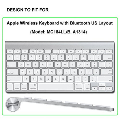 ProElife Ultra Thin Silicone Keyboard Protector Cover Skin for Apple Wireless Keyboard with Bluetooth MC184LL/B (Model A1314, U.S Layout) (Not Fits Magic Keyboard), Transparent - color: Transparent