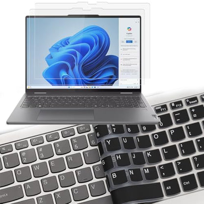 2-Pack Anti Glare Matte Screen Protector & Keyboard Cover for Lenovo Yoga 7 / 7i 14" 2-in-1 Touchscreen Laptop, Keyboard Cover for 2024-2023 Lenovo Yoga 7 / 7i 2-in-1 14 inch, Anti Fingerprint Shield - color: Anti Glare+Keyboard Cover