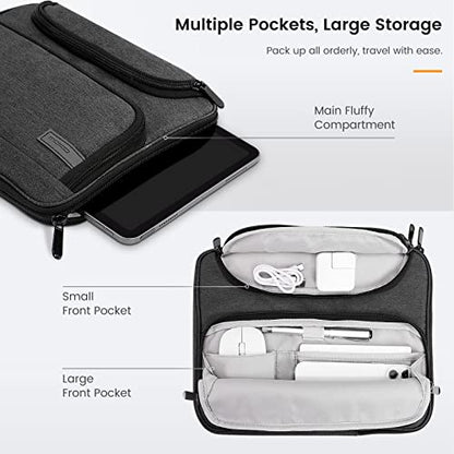 MoKo 9-11 Inch Tablet Sleeve Bag with Double Pockets | Fits iPad Air 5/4th 10.9-inch, iPad Pro 11-inch, iPad 9/8th 10.2-inch, iPad 10th 10.9-inch and Tab S8/S9 11-inch, Black&Gray - color: Black & Gray, style: 9-11 Inch