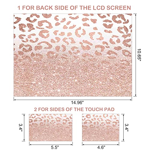 DINKY Laptop Skin Sticker Decal, 12" 13" 13.3" 14" 15" 15.4" 15.6 inch Laptop Universal Reusable Vinyl Skin Stickers Cover Art Decal Notebook PC Personalized Protector-Rose Pink Leopard Print - color: Rose Pink Leopard Print