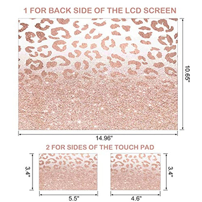 DINKY Laptop Skin Sticker Decal, 12" 13" 13.3" 14" 15" 15.4" 15.6 inch Laptop Universal Reusable Vinyl Skin Stickers Cover Art Decal Notebook PC Personalized Protector-Rose Pink Leopard Print - color: Rose Pink Leopard Print
