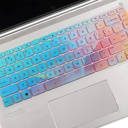 Keyboard Cover for HP Pavilion/HP Laptop 14-dk 14m-dh 14-dq 14-cd/ce/cf 14-dq0052dx dq2053cl dq0002dx 14-dq5043cl 14-cf2112wm 14-dk1003dx 14-ce3065st 14-fq0039ms 14-dh2097nr 14t-dq200 dq300 - color: Colorful