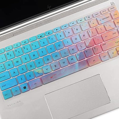 Keyboard Cover for HP Pavilion/HP Laptop 14-dk 14m-dh 14-dq 14-cd/ce/cf 14-dq0052dx dq2053cl dq0002dx 14-dq5043cl 14-cf2112wm 14-dk1003dx 14-ce3065st 14-fq0039ms 14-dh2097nr 14t-dq200 dq300 - color: Colorful