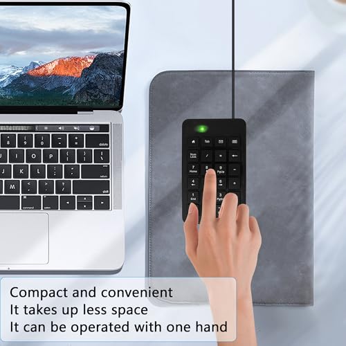 USB Numeric Keypad 23-Key 5FT Cable Plug & Play Portable | Plug & Play, Portable for Office/Home/Travel, Fast Data Entry