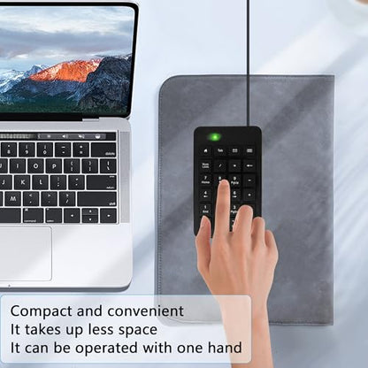 USB Numeric Keypad 23-Key 5FT Cable Plug & Play Portable | Plug & Play, Portable for Office/Home/Travel, Fast Data Entry