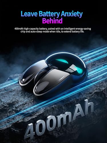 Wireless Gaming Mouse, RGB Light Eyes, Evil Bunny Design, 2.4G/BT | 2.4G Wireless & Bluetooth 5.0 Dual Mode, Silent Click 3 Button 1200 DPI, Rechargeable Cute Mouse for Laptop PC Mac, Black