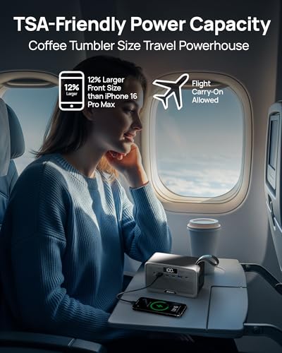 DaranEner R100(2025 New) Portable Power Station 89.6Wh 100W(200W Peak) Power Bank with AC Outlet, LiFePO4 Battery Fast Charging Small Generator for Laptop/Camping/Travel/Home/Emergency, TSA Approved