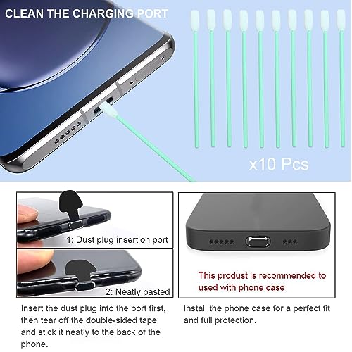 Dust Plug for Lightning, Charger Port Protects Charging Port Anti Dust Cover Anti-Lost Dust Plugs for Lightning, 10-Pack