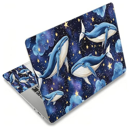 Laptop Skin Sticker Decal, Universal Reusable Vinyl Laptop Cover for 12" 13" 13.3" 14" 15" 15.4" 15.6" Notebook PC, Waterproof Scratch-Resistant with 2 Wrist Pads, Easy to Apply & Remove,Dolphin - color: Dolphin