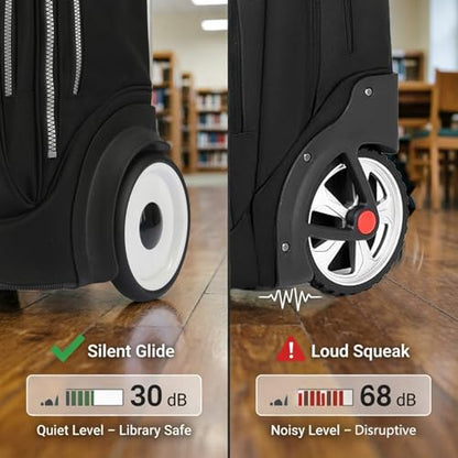 Rolling Laptop Bag for 15.6 Inch Laptop,Roller Bag, Backpack with Quiet Wheels, 6 Inch Large Slient Wheeled Computer Bag, T5- Space - color: T5- Space