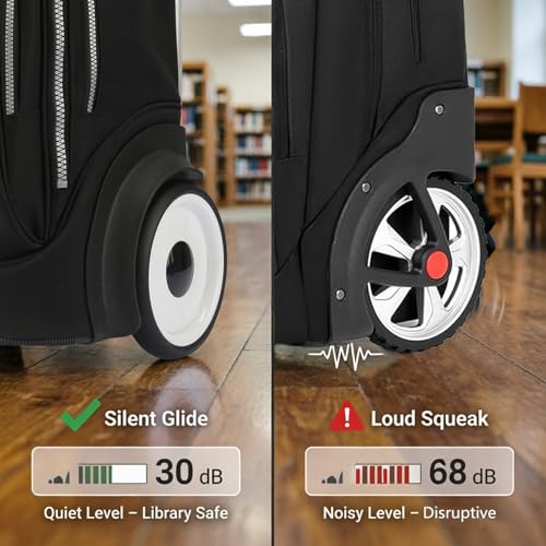 Rolling Laptop Bag for 15.6 Inch Laptop,Roller Bag, Backpack with Quiet Wheels, 6 Inch Large Slient Wheeled Computer Bag, T5- Space - color: T5- Space