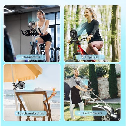 PaPaFboy Mini Portable Pram Fan, Rechargeable Small Clip on Fan for Stroller, Detachable 3 Speed 360° Rotate Flexible Tripod Handheld Desk Cooling for Car Seat Crib Treadmill Travel Essentials