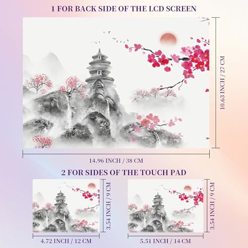 Laptop Skin Sticker Laptop Cover for 12" 13" 13.3" 14" Laptop Stickers,Reusable Skin Sticker Cover Personalized Art Waterproof & Scratch-Resistant Protector Case,Japanese Cherry Blossom - color: Japanese Cherry Blossom