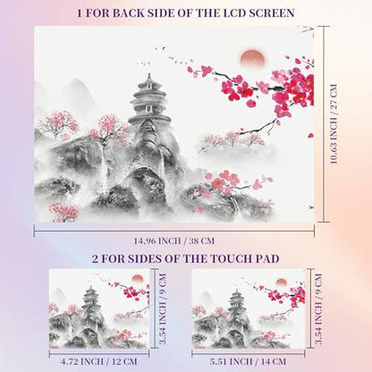 Laptop Skin Sticker Laptop Cover for 12" 13" 13.3" 14" Laptop Stickers,Reusable Skin Sticker Cover Personalized Art Waterproof & Scratch-Resistant Protector Case,Japanese Cherry Blossom - color: Japanese Cherry Blossom