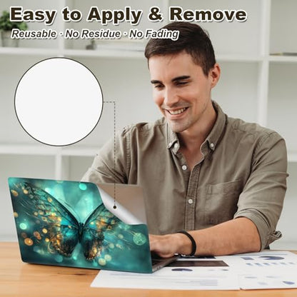 Universal Laptop Skin Sticker, 11-15.6 Inch Reusable Vinyl Laptop Skin Decal, Scratch Resistant Waterproof Cover, Easy to Trim & Apply, Butterfly - color: Butterfly