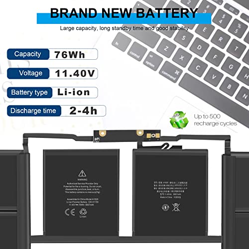 TREE.NB A1820 Battery Replacement, A1707 Laptop Battery for MacBook Pro 15 A1707 Late 2016 / Mid 2017 EMC 3072 EMC 3162 MLH32CH/A MLH42CH/A MLW72CH/A MLW82CH/A MPTR2LL/A MPTT2LL/A 11.4V 76Wh - size: 12.4x3.58x0.28inch A1820