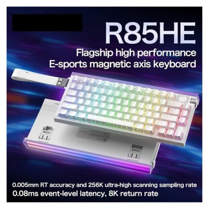 R85HE Magnetic Axis Gaming Wire Keyboard 8KHz Rate 0.005mm RT Precision Adjustable 5 Layer Soundproof Filling RGB(R85 HE-Moonlit Night) - color: R85 HE-Moonlit night