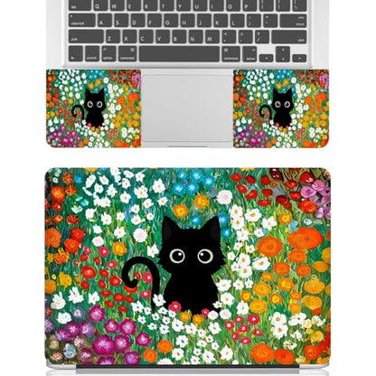 12.1 13 13.3 14 15.4 15.6 Inch Laptop Skin Decal, Laptop Stickers Skins Decals for Notebook PC, Universal Reusable Vinyl Laptop Cover Sticker, Waterproof Art Protector I Cat in Flowers - color: Cat in Flowers