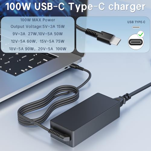 Universal 100W USB C Laptop Charger Type C Charger Fast Charging | For Mac Book Pro/Air 16,15,14,13 Inch, Mac Book Air 13 Inch 2026 2025 2024, Lenovo, Acer, Dell ASus,Chromebook ThinkPad