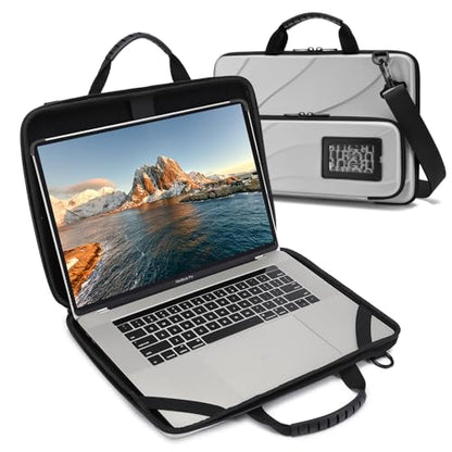 Laptop Case Hard Shell Laptop Bag for Men Women with Shoulder Strap - color: Silver, size: 13-14 inch laptop case