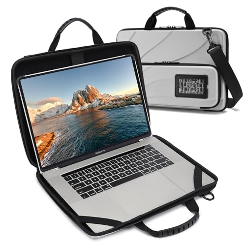 Laptop Case Hard Shell Laptop Bag for Men Women with Shoulder Strap - color: Silver, size: 14.1-15.6 inch laptop case