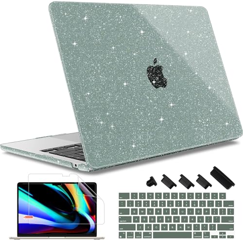 May Chen for 2022 MacBook Air 13.6 Inch Model A2681, Plastic Hard Shell Case for MacBook Air 13.6" M2 Chip with Liquid Retina Display Fits Touch ID, Midnight Green Glitter A - color: Midnight Green Glitter A
