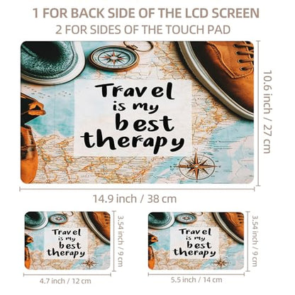 Universal Laptop Skin Sticker for 12/13/14/15.6 Inch Laptops, Reusable Vinyl Laptop Decal Cover, Waterproof Scratch Resistant Notebook Skin with 2 Wrist Pads,Fun Travel Map - color: Fun Travel Map