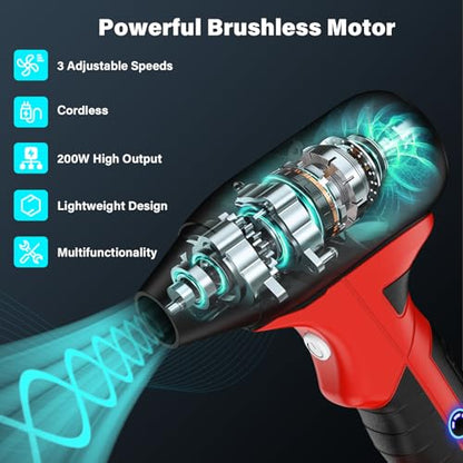 Cordless Leaf Blower, 130000 RPM High Speed Jet Fan, Compatible with Craftsman 20V Battery, Lightweight Handheld Electric Blower for Lawn Care, Yard, Patio, Dust & Debris Cleaning - size: 130000 RPM for Craftsman 20V