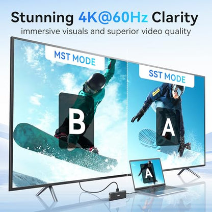 USB C Hub Laptop Docking Station,USB C Docking Station for Dell/HP Laptop | USB C Adapter to 4K HDMI,Ethernet,100W PD,3USB 3.0, 2USB 2.0, SD/TF, USB C Dock 10 in 1 Computer Docking Station for Surface