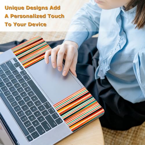 Universal Laptop Skin Sticker with 2 Wrist Pad Decals, 3-Piece Removable Vinyl Laptop Cover, Colorful Vertical Stripes Waterproof Anti-Scratch, Easy-Trim Fit for 13.3" 14" 15.6" Laptops - color: Colorful Vertical Stripes