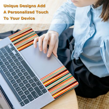 Universal Laptop Skin Sticker with 2 Wrist Pad Decals, 3-Piece Removable Vinyl Laptop Cover, Colorful Vertical Stripes Waterproof Anti-Scratch, Easy-Trim Fit for 13.3" 14" 15.6" Laptops - color: Colorful Vertical Stripes