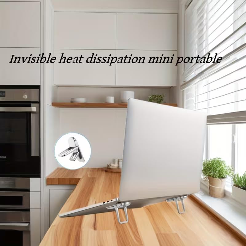 Laptop Stand Two Speed Adjustable Foldable Portable Elevated Compact Computer Riser for Home Office Travel Improves Airflow, 2pcs - size: 2pcs