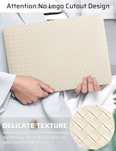 Seorsok Compatible with MacBook Pro 13 inch Case M2 2023,2022,2021-2016 A2338 M1 A2251 A2289 A2159 A1989 A1708 A1706,Elegant Leather Plastic Hard Case&Keyboard Cover,Beige Tartan No Logo Cutout - color: Light Beige, size: Pro 13 (A2338 M1 A2251 A2289 A215